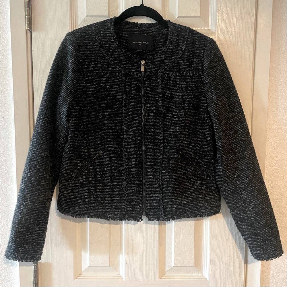 Banana Republic Factory Boucle Tweed Fitted Jacket